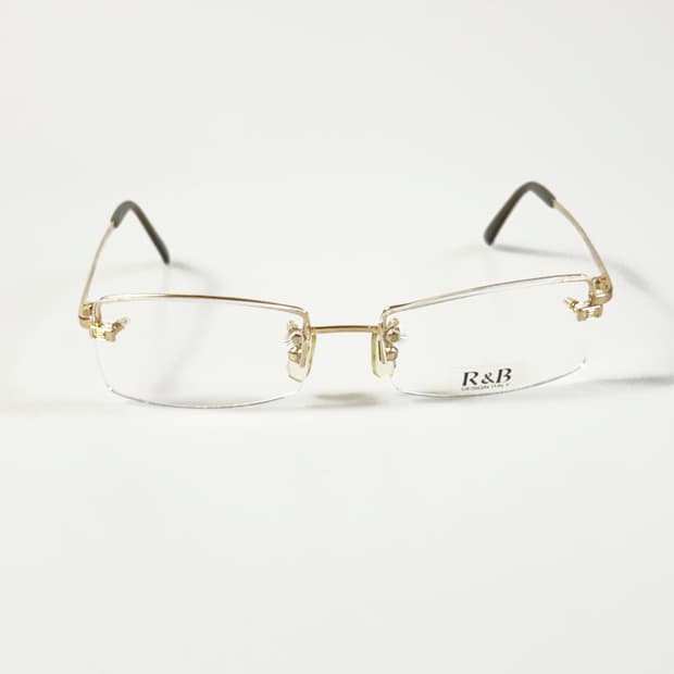 R&B EYEWEAR 골드 무테 스퀘어 메탈 빈티지 안경