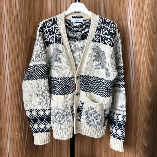 톰브라운 애니멀 모헤어 가디건