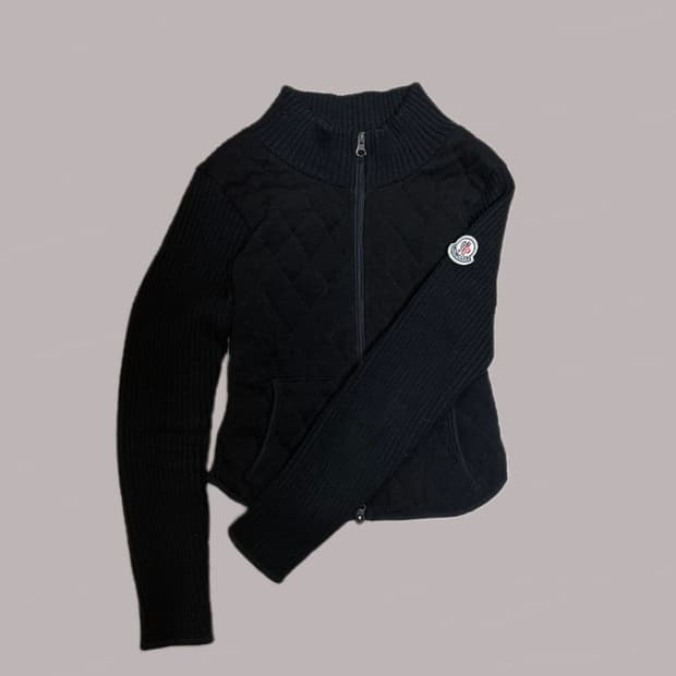 Moncler cropped knit down jacket 