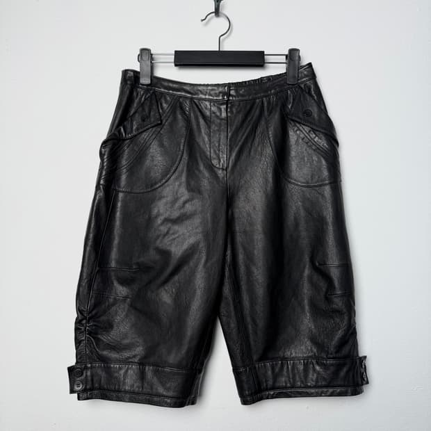 빈티지 램스킨 레더 쇼츠
