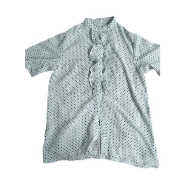 vtg 민트 도트 블라우스