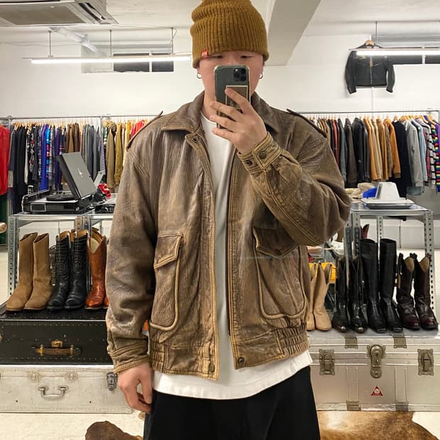 VTG hard faded G-1 leather jacket