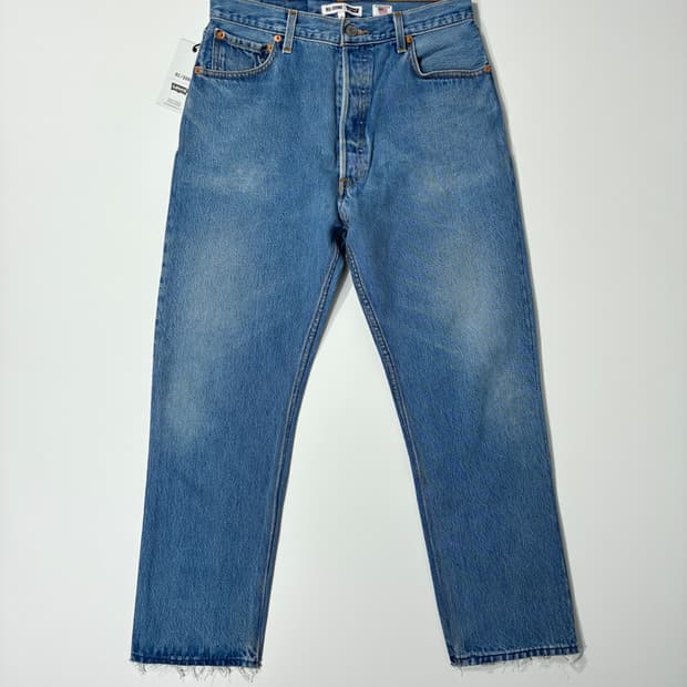 리바이스 X 리던 하이 라이즈 스토브 파이프 데님 팬츠 인디고 27사이즈