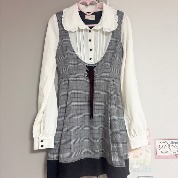 빈티지 로걀 원피스 블라우스 갸루 양지뢰