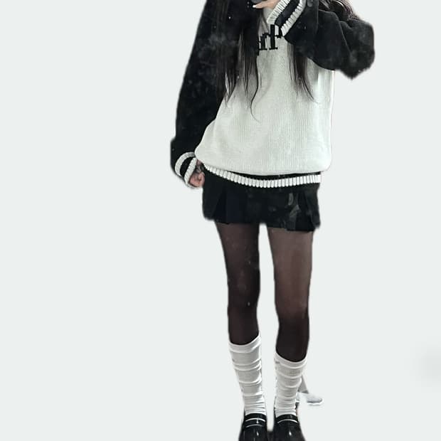 쓰리타임즈 자카드 니트