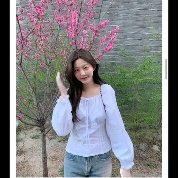 제니오 웬디 블라우스 화이트 에이블리 지그재그 zaenio