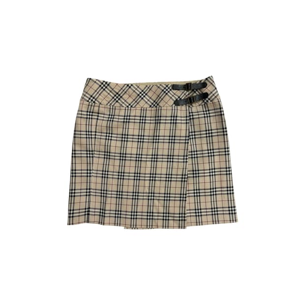 버버리 블루라벨 스트랩 미니 스커트 치마 36