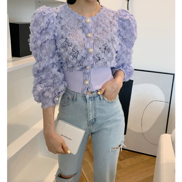 리오튼 레이스블라우스