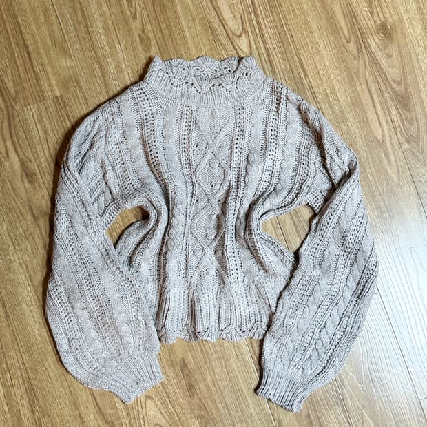 빈티지 라떼 폼폼이 니트 히메갸루 로걀 헤이세이 발레코어 히메카지 모리걸