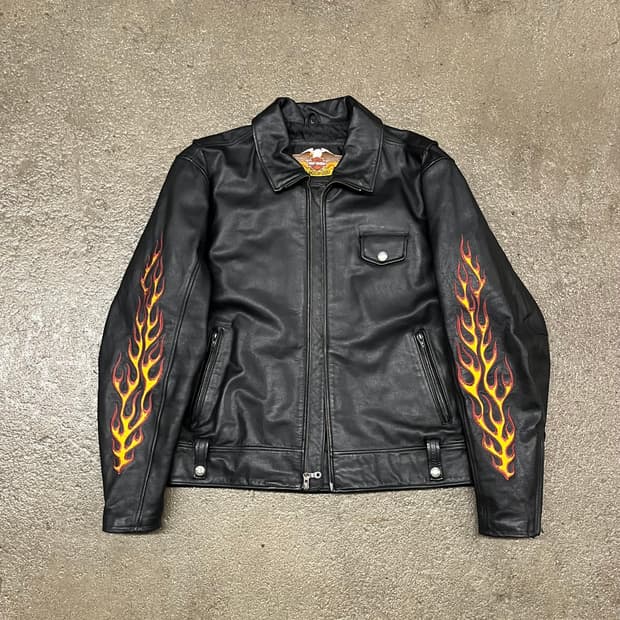 할리데이비슨 플레임 레더 자켓 (105-110)