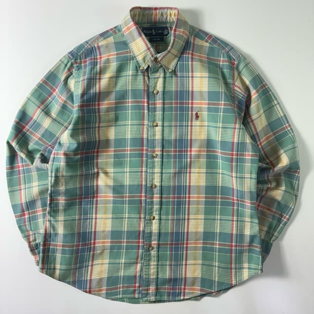 Polo  폴로 랄프로렌 00,s 자수 코튼 파스텔 체크 셔츠 