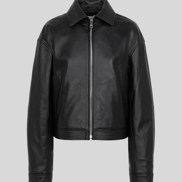 메종키츠네 크롭 래더자켓 S