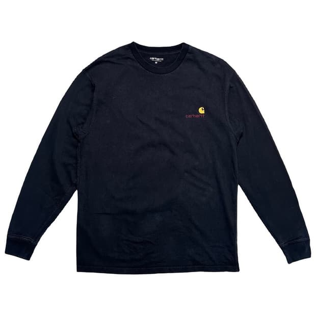 CARHARTT 자수로고 롱슬리브 블랙 M