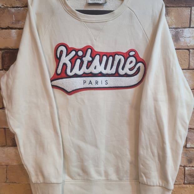 메종키츠네 Kitsune PARIS 맨투맨 M 아이보리