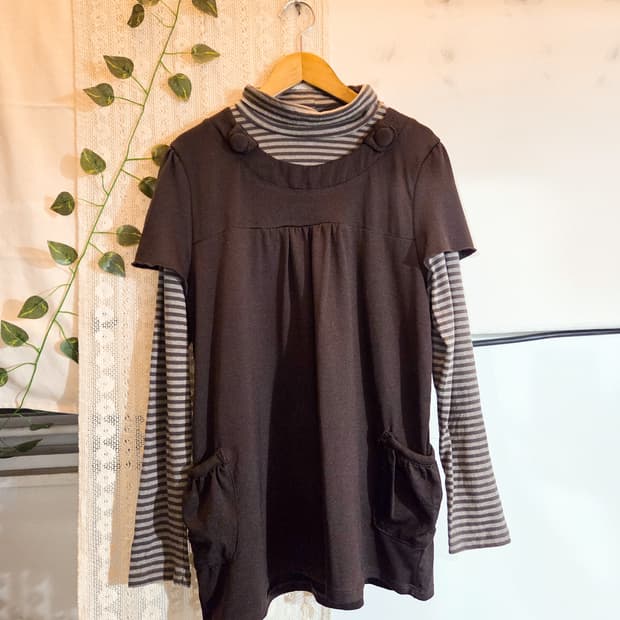 코코아 레이어드 일체형 탑