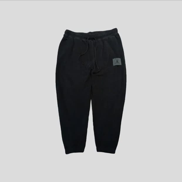 나이키 에어조던 블랙 플라이트 로고패치 플리스 후리스 밴딩 스웻팬츠 트레