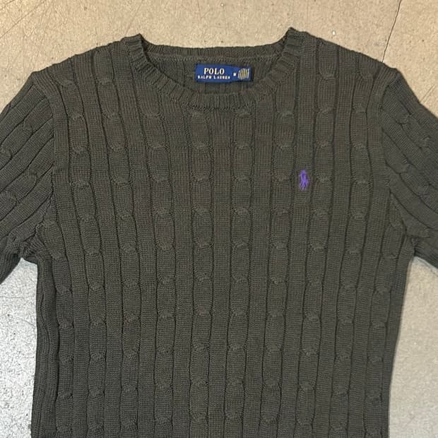 M 폴로랄프로렌 여성용 케이블 반팔 니트