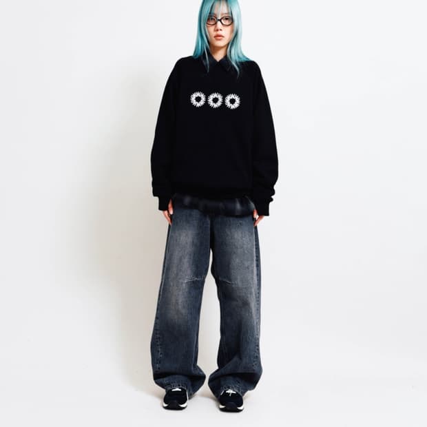 [이사 급처!!] 999휴머니티 EVD 스웻 맨투맨 블랙 m사이즈