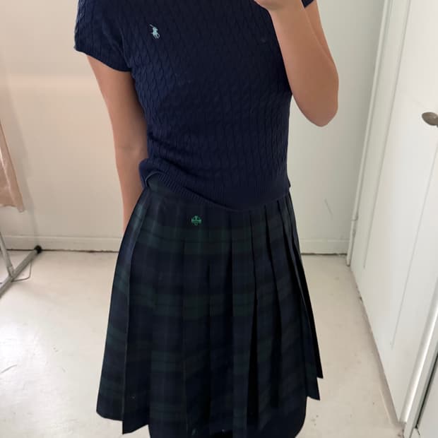 폴로 랄프로렌 네이비 케이블 반팔니트