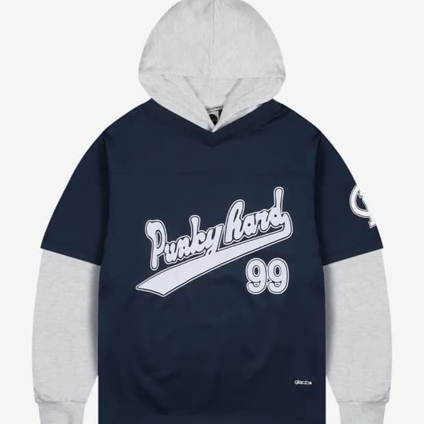글랙 럭비 레어어드 후드 NAVY