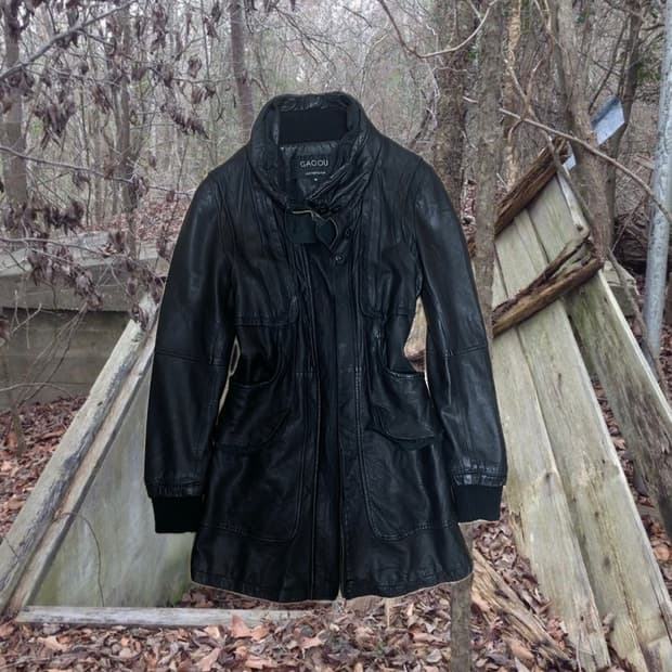 00s Vintage sheepskin leather coat