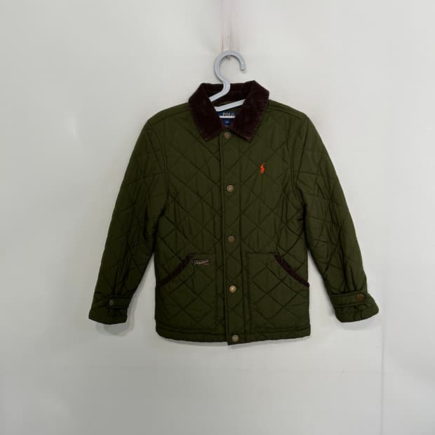 폴로 랄프로렌 키즈 퀄팅 자켓 S 8 카키색