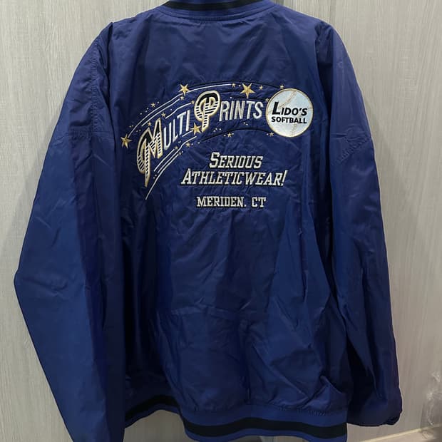 빈티지 베이스볼 자수 웜업 탑