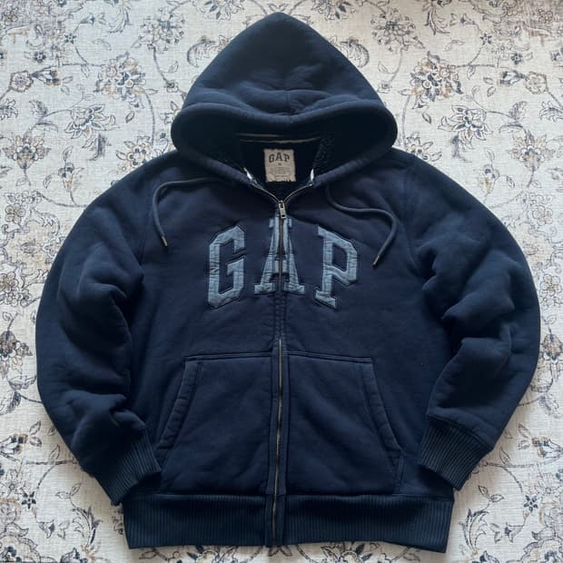 갭 빅로고 쉐르파 후드집업
