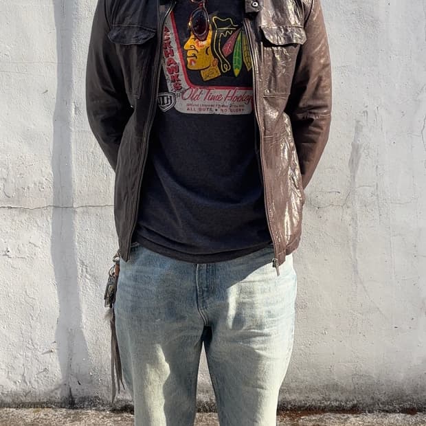 ROTT Brown Real Leather Field Jacket