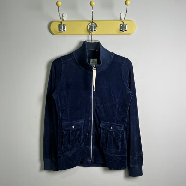 아디다스 네이비 벨벳 트랙 자켓 S