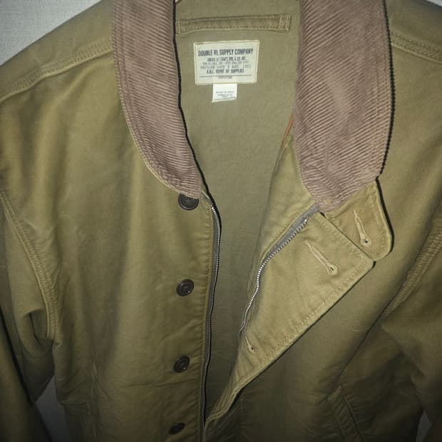 Rrl 덱자켓 카키라지  상태좋음.급처가