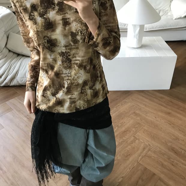 vintage pattern mash top