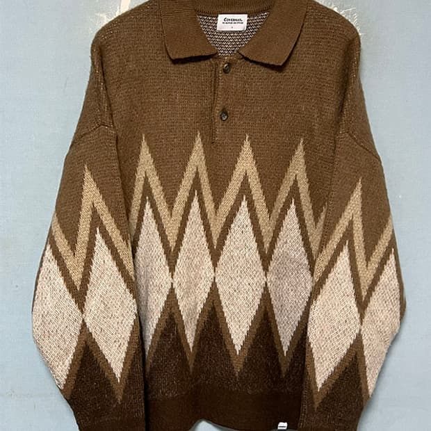 커버낫 모헤어 남자 카라니트 헤비 오버핏 100-105