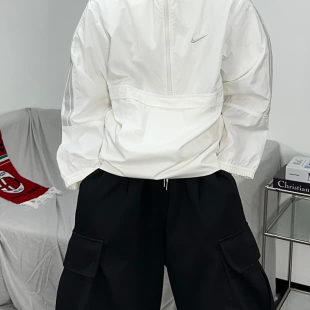 나이키 00s 화이트 그레이 아노락 M