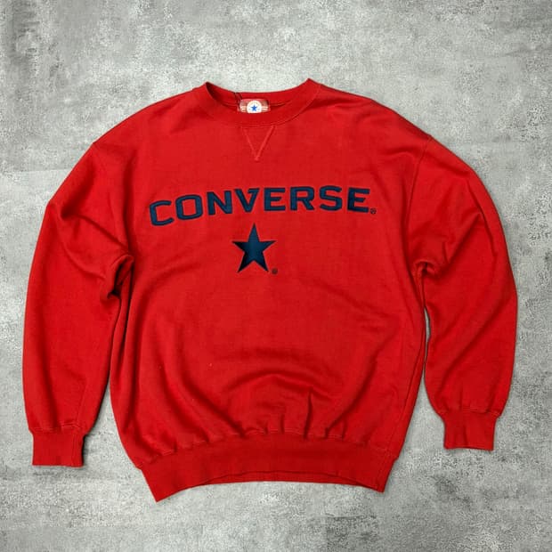 90-00s 컨버스 레드 스타 로고 맨투맨