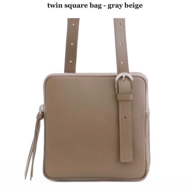 미닛뮤트 트윈스퀘어백 그레이베이지