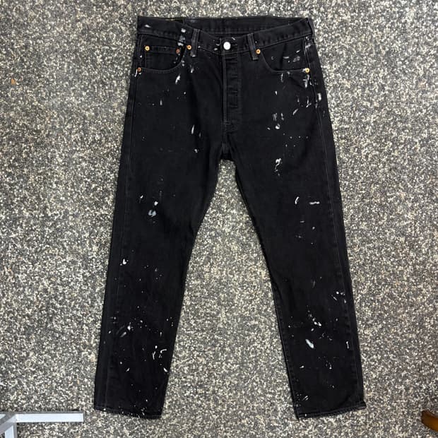 리바이스 501 페인팅 블랙진 (34)