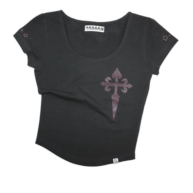 에세이 세라픽 큐빅 티셔츠 차콜