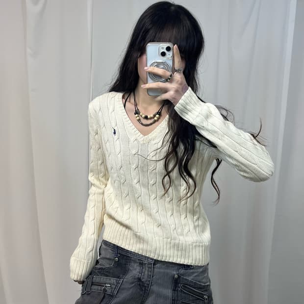 Polo Ivory Cable Knit