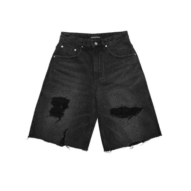 CAPSULE ONYX DENIM JORTS IN WASHED BLACK