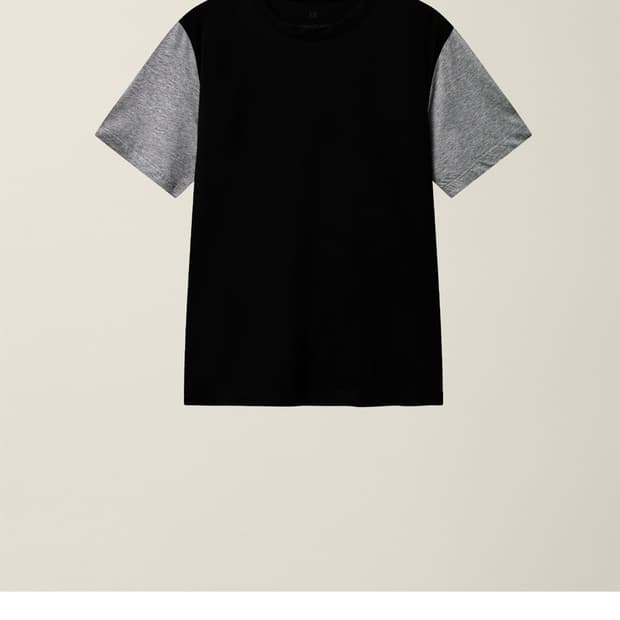 EE - CONTRAST HALF SLEEVE T-SHIRTS BLACK