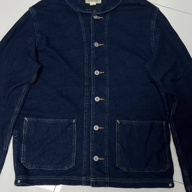 택포33) RRL 더블알엘 인디고 프렌치 테리 자켓 M 숄카라 가디건