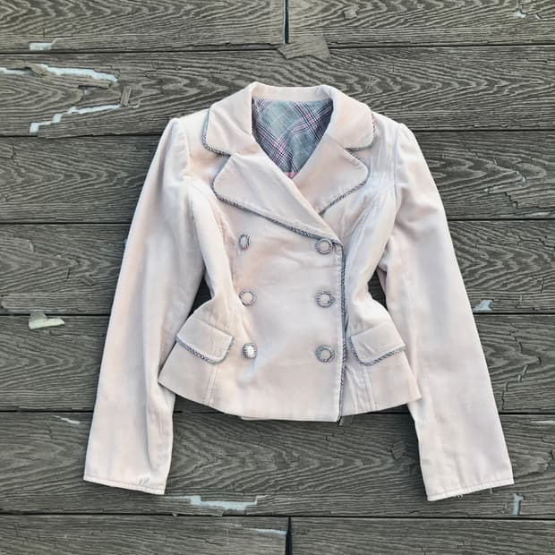 Velvet Trimmed Double-Breast Jacket