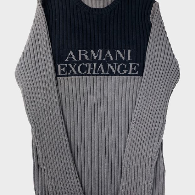 빈티지 아르마니 익스체인지 슬림핏 골지 니트