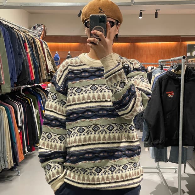 빈티지 케이블 니트  