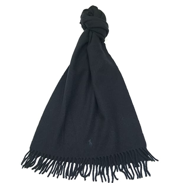 MX512 폴로 90s 이태리판 울 톤온톤 포니 블랙 머플러 목도리
