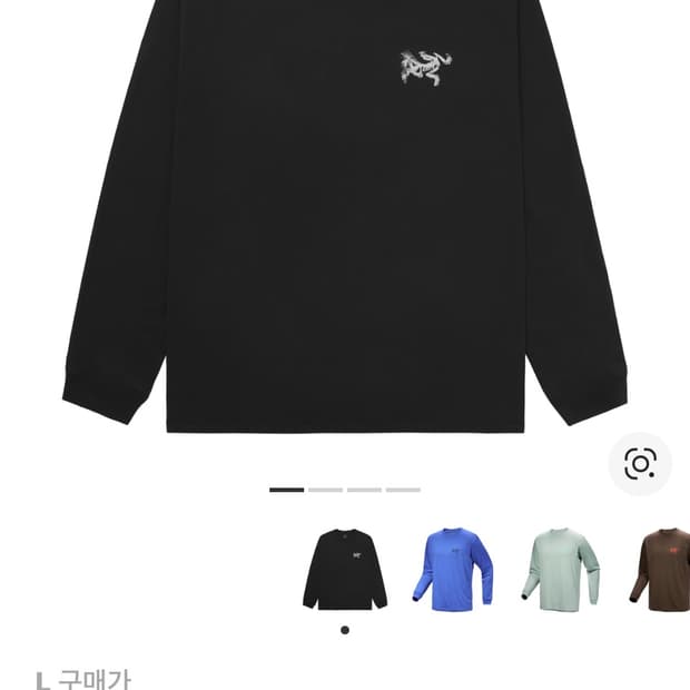 아크테릭스 Kragg SL 버드 타일 롱슬리브 L 블랙 