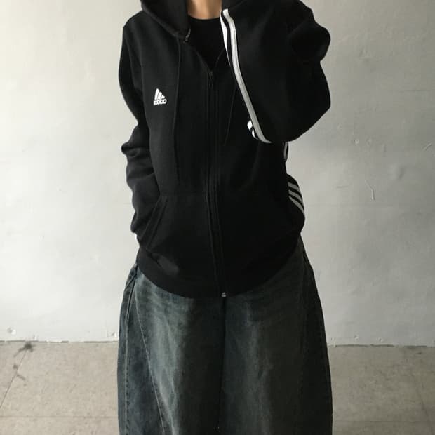 아디다스 삼선라인 후드집업