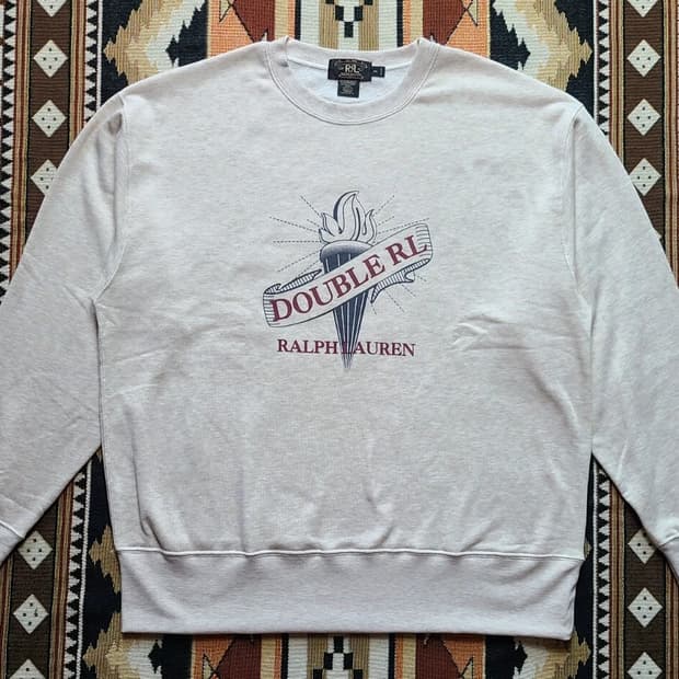 더블 알엘 바이 랄프 로렌 빈티지 토치 로고 스웻셔츠