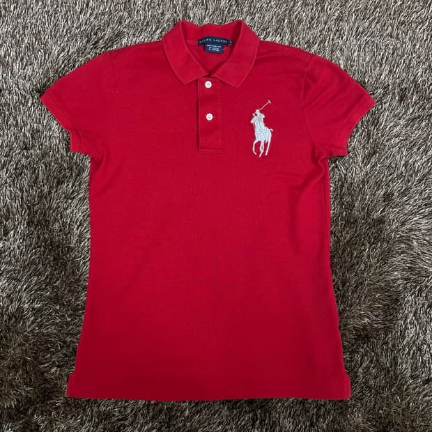 랄프 로렌 Ralph Lauren 레드 빅포니 반팔 카라티 S